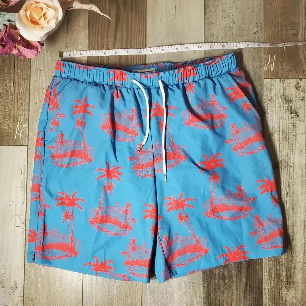 Mosmann Australia Men's Palm Tree Board Shorts Swim Trunks Size Large NWOT